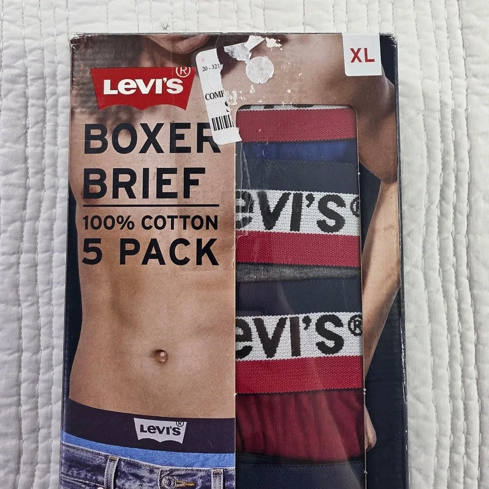 Levi's Mens XL 5-Pack Cotton Boxer Briefs 6